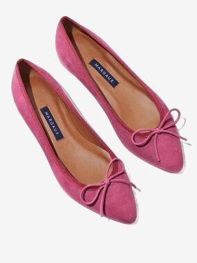 Margaux the Pointe pink suede ballet flat